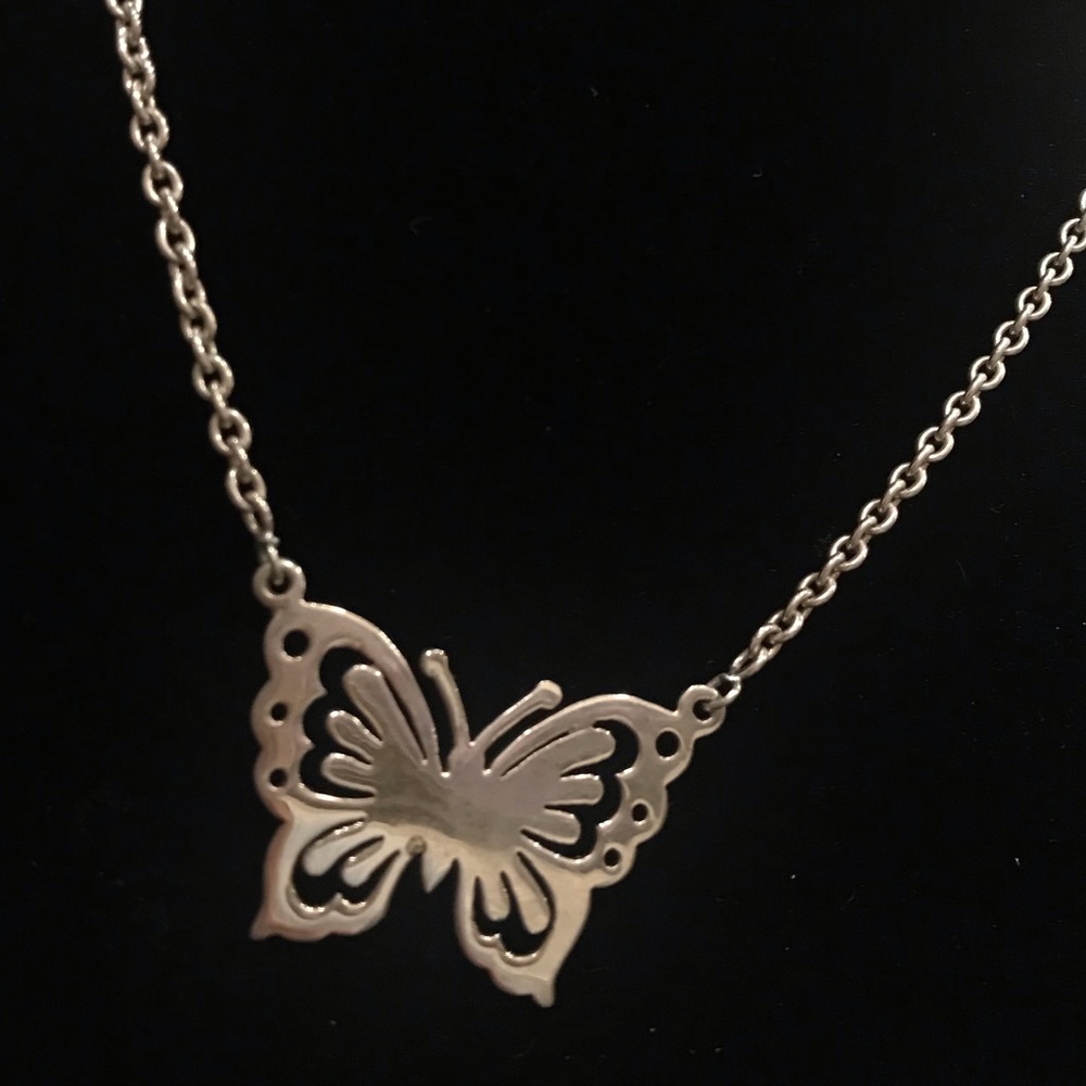 Sterling silver 16” butterfly necklace